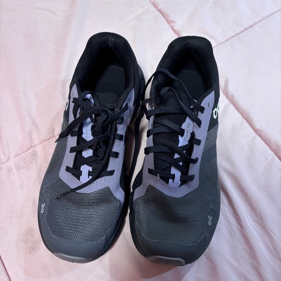 On Cloudrunner Shoes Womens 8.5 US Gray Black Purple Running CloudTec Support